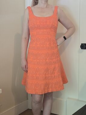 Nanette Lepore Neon Orange Structured Dress 0